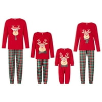 Božićna porodična pidžama Podudaranje postavljanja jelena glava tiskane vrhove pletene hlače za spavanje