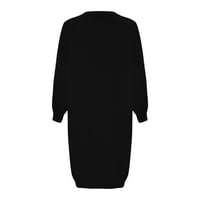 Njshnmn ženski džemper dugih rukava džemper džemperi za žene plus veličine lagana, crna, xl