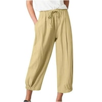 GAECUW posteljine za žene Ljetne široke nogu hlače Redovna fit dugačke hlače sa dnevnim boravcima pantalone
