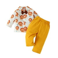 Pedort Baby Boy Outfits Set Hoodie vrhovi dukserice Hlače odjeća za odjeću Set Yellow, 12m