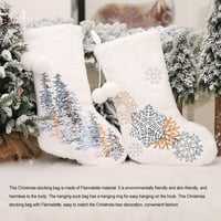 Cusima Božićne vezenje čarape Snowflake Socks Candy Grickalice Držač poklon torba Dorm Viseći privjesak