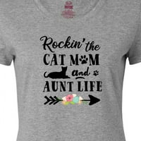 Inktastic Rockin 'Mačja mama i tetka Životna ženska majica