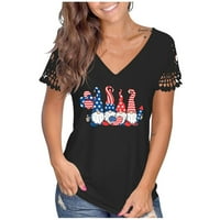 Ženski vrhovi ženske majice Patriotska majica Vintage Neovisnosti Dan Ispiši grafički odmor Tee T-majice