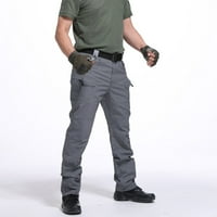 Muške plus veličina teretna hlače, vanjski casual labavi višestruki džepovi dugme Zip planinarenje trenerke