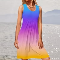 Žene ljetne haljine Žene Ljeto Casual Okrugli vrat Dress haljina bez rukava Casual Multicolor gradijentne