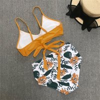 Feternal ženska ljetna seksi čvrsta boja Split dvodijelni halter bikini kupaći kostim kupaći kostimi