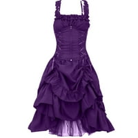 Lolmot Gothic haljine za žene modni rukavi bez rukava Corset Steampunk Strappy Slows haljina patentni