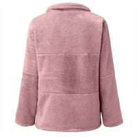 Ketyyh-CHN zimski kaput žene elegantni čvrsti jesenski kaput džep labav jakna kaput ružičasta, s