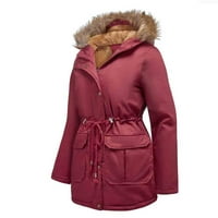 Zimski kaputi za ženska jakna Ženska jakna, topla zimska kaput, labava casual plišana kapuljača dugačka