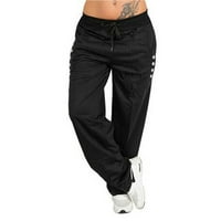 Ženske dukseve Workout Joggers Pocket Džep Yoga Tkanine za teretane Loose hlače za žene Trendi Ležerne