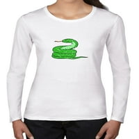 Cool namotana zelena zmija šištanje ženske majice dugih rukava