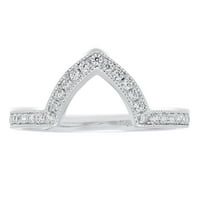 0. CT Sjajan okrugli rez originalni kultivirani dijamant VS1-VS G-H Čvrsta real 14k bijeli zlatni nosač za angažman dizajner Art Deco Dainty Obećaj vjenčanje BW Veličina 9.5