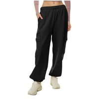 Ženske hlače Jesen Ležerne salon hlače pantalone hlače Hlače visokog struka MULTI džepovi duge hlače