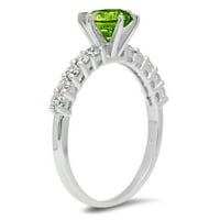 1.05ct okrugli rez zeleni prirodni peridot 18k bijeli zlatni godišnjica za angažman prsten veličine