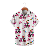 Porodično podudaranje casual gumba s majicama kratkih rukava Moda Flamingo Havaji Košulje Osnovne polo