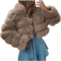 Zimska Fleece za toplu kapute sa kapuljačom za žene Trendy Plus size Solid Cropped Fuzzy Sherpa Jakne