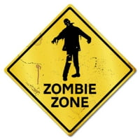 Prostor znakovi zombi zona Grunge oprez Vintage Metal znak