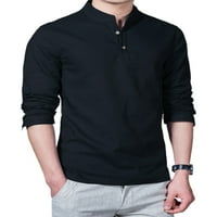 Grianlook muns majica Dugme Down T majice Bluza s dugim rukavima Muška modna pulover Regular Fit Solid
