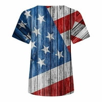 Fridja SAD Zastava Žene Ležerne prilike Laise labava bluza Dan zastava Štampanje zastava košulje s majicom