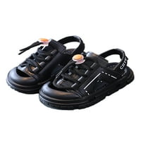 RotoSW Kids Ljetne sandale cipele za gležnjeve cipele s ravnim sportom Sandal protiv klizanja na plaži u komfornom crnom 10c