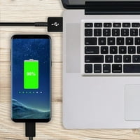Prilagodljivi zidni punjač za brzo punjenje i 5-stopa USB tipa C kablovski kompatibilan sa Samsung Galaxy A 5G i drugim pametnim telefonima, brzi komplet za punjač - crni