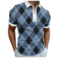Wozhidaose Polo majice za muškarce Ljeto Digital 3D Dnevno postera za odmor Plaža Lapel patentni zatvarač