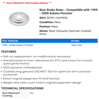 Zadnji rotor kočnice - kompatibilan sa - Subaru Forester 2007