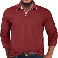 Glonme Men T majice V izrez Polo majica s dugim rukavima Mens Regular Fit Tee Atletic Majica sa punim