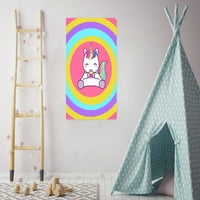 Newkward Styles Pink jednorog slika jednorog Poster Print Kids Room Wall Art Coloful Picture Kids Play