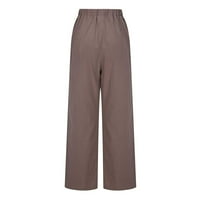 Clearance Labavi ženske ležerne čvrste hlače Udobne elastične casual dugačke hlače kava xl