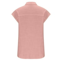 Obični kolor tunički čapljive rupe Ženske vrhove Dreske majice Radna uniforma TEES Dugme Down V rect