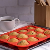 TEBRU Šalice za torte Kalup za hranu Silikonski crveni DIY muffin Cupcake Ne-Stick tava za pečenje,