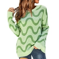 Vučeni plus veličine Božićni džemper, ženski džemper Crewneck džemper pletene rukave sa rukavima predimenzionirani