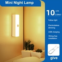 Wollalno mini noćna lampica USB tipka tipa noćno svijetlo spavanje ormara kupatilo punjivo ABS plastično