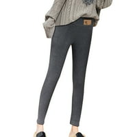 Ženske zimske termalne hlače od pune boje gamaše elastične visoke struke Worth Toar pantalone
