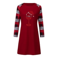 Haljine za prodaju za žene za žene dugih rukava Digitalna haljina za ispis okrugla vrata Midi fit i