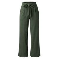 Vojske zelene ženske hlače hlače labave ženske labave hlače sa širokim nogama pamučne pantalone prave hlače casual pantalone