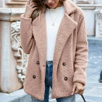 Ženska zimska jakna dame topla jakna od čvrstih zavoja prema dolje ovratnik Lambswoo odjeća ružičasta