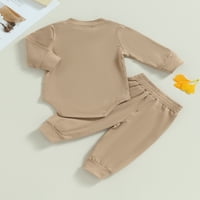 Odjeća za bebe odbojnih dugih rukava s dugim rukavima Rompers i elastične hlače padajuća odjeća 0-2T