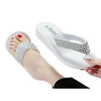 Daeful Flip Flops za žene Ljetne papuče Rhinestone Comfort Wedge Non klizajte sandale za haljine