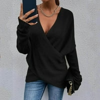 Ketyyh-CHN WomenUutumne džemperi dugi rukav pulover prugasti plus veličine pleteni džemperi na vrhu