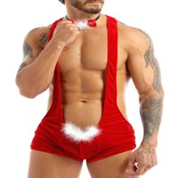 Renvena Muški Božićni Santa Claus kostim suspender Jockstrap bokserskih kratkih hlača
