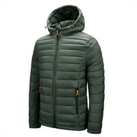 Zimski kaputi za muškarce - Anorak Turtleneck Topli Slim dugih rukava puni zip čvrsti, za jesen zima zeleni XL
