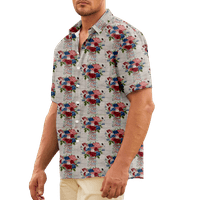 4. jula muška havajska majica USA Nacionalna zastava majica košulja ovratnik 3D print casual svakodnevno