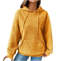 MlQIDK kapuljač kapuljača za žene pulover pulover pulover Dukseri Osnovna dukserica sa džepovima Jesen sa kapuljačom žutim m
