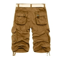Cuoff kratke hlače Muška ljetna korejska verzija Labavi teretni hlače Muška više džepa pune boje casual