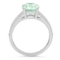 2.32ct ovalni rez - pasijans sa akcentima - simulirani zeleni dijamant - 18k bijelo zlato - zaručnički
