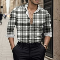 Muška modna casual personalizirani digitalni 3D štampanje košulja dugih rukava Top Muns Tops Ležerne