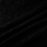 Haljina za žene, modne žene seksi ploča veličine čvrsti kratki rukav V-izrez čipka šuplje haljina crna