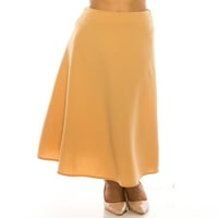 Ženska ležerna čvrsta bljeskalica A-line Midi suknja sa elastičnim pojasom
